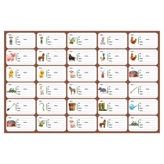 At the Farm Theme School Name Stickers Sheet